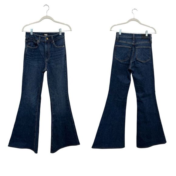 PAIGE Marlow Flared Jeans in “Agate” dark wash - Picture 9 of 13